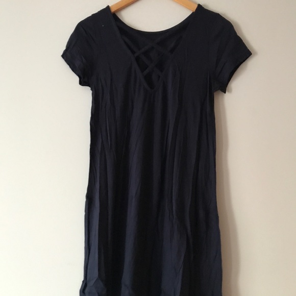 Black Strap Criss Cross Back Dress - Picture 1 of 4